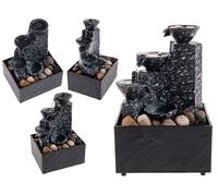 Out of the blue Indoor Fountain with Decorative Stones Approx. 17 x 9 x 11 cm with USB Cable Length 1 m Polystone