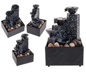 Out of the blue Indoor Fountain with Decorative Stones Approx. 17 x 9 x 11 cm with USB Cable Length 1 m Polystone