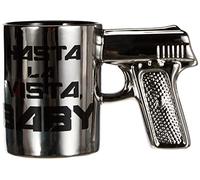 Out of the blue Stoneware Mug with Pistol Grip, Silver, 10 x 8 x 16 cm