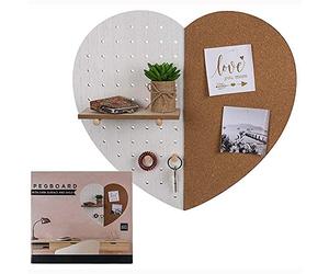 Out of the blue Multi-purpose Heart Shaped Keyring, Cork, Half Plastic with Shelf, Multi-Colour, Approx. 48 x 45 cm