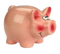 Out of the blue Piggy Bank with Lock, Ceramic, Pink, 1-Pack