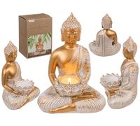 Out of the blue Polyresin Buddha Figurine with Tea Light Holder Approx 13.5 x 9 x 19.5 cm Gift Boxed