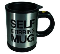 Out of the Blue Self Stirring Mug, Plastic, Stainless Steel and Wood, Black, 13.5 x 9.5 x 13 cm
