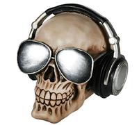 Out of the blue Skull with Earphones and Sunglasses Money Bank, Polyresin, Multi-Colour