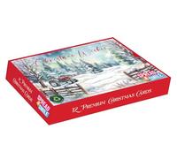 out of the blue Studios Premium Christmas Cards, Snowy Tractor Winter Scene, with Envelopes, 12 Pack