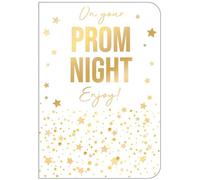 out of the blue Studios Prom Night Greeting Card, Gold Stars and Confetti Design, White Background