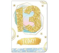 Out of the blue WONDERFUL COLOURFUL GLITTER COATED 13 TODAY 13TH BIRTHDAY GREETING CARD