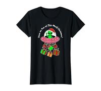 Out of This World Christmas UFO Beaming Presents Tee Value Graphic T-Shirt
