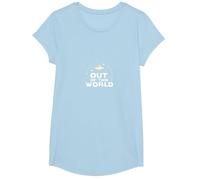 Out of This World: Cosmic UFO Adventure for Space Lovers T-Shirt, Girls, Baby Blue, Large