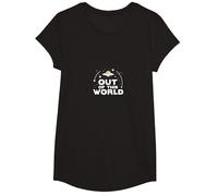 Out of This World: Cosmic UFO Adventure for Space Lovers T-Shirt, Girls, Black, Large