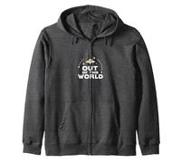 Out of This World: Cosmic UFO Adventure for Space Lovers Zip Hoodie, Adult Unisex, Dark Heather Grey, M