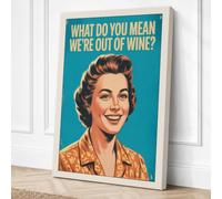 Out of Wine Retro Canvas Wall Art Print 24x16 Inch