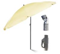 Out There! 2.4m Garden Parasol Umbrella Sun Shade with Adjustable Height Tilt Function and UPF40+ Protection (Cream)