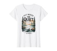Out Where the Quiet Lives Value Graphic T-Shirt, Women, White, L