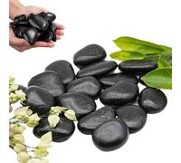 OUTALIZ Pebbles, Polished River Stones, Polished Garden Decorative Stones, Flower Beds, Pebbles, for Landscaping, Garden Decoration, Crafts, Art Projects, 3-5 cm, 1 kg (Black)