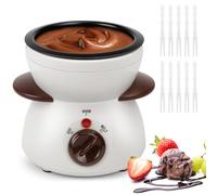 Outamateur Mini Chocolate Melting Pot, Chocolate Fondue Fountain, 8.79OZ Warmer Machine for Milk Chocolate, Cheese, Butter, Candy (White)