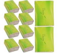 Outanaya 10 Packs Outdoor Extraction Type Papers Practical Napkin Bamboo Pulp Wood Pulp Material Light Yellow Colour Suitable for Public and Hotel Use Sturdy and Soft Travel Tissue