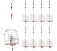 Outanaya 10 Pcs Carp Feeder Fishing Bait Basket Stainless Steel Welded Mesh Structure Multi-purpose Strong and Practical Lightweight Trap Basket for Crayfish Lobsters Outdoor Fishing