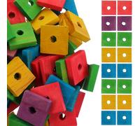 Outanaya 100 Pcs Mixed Color Wooden Parrot Chewing DIY Wood Chips Bulk Teeth Grinding Plaything for Caged Birds and Parakeets