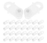 Outanaya 100pcs Plastic Window Shower Curtain Pulley Double Wheel Rollers for Smooth Movement Lightweight Curtain Slider Track Compatible with Small Square Ceiling Tracks for Drapes