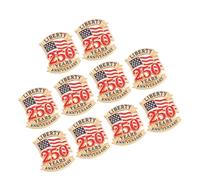 Outanaya 10pcs American Flag Lapel Pin Set 250th Independence Day Commemorative Brooches Veterans Day Usa Badge Patriotism Celebration