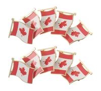 Outanaya 10pcs Canadian Maple Leaf Lapel Pin Set, Lightweight Alloy Canada Flag Badges Brooches for Clothing and Bags, Stylish Memorial Pins for Gifting and Souvenir