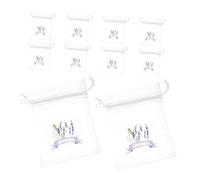 Outanaya 10PCS Lavender Drawstring Sachet Bags Breathable Organza Mesh Pouches with Elegant Lavender Pattern for Storage Wrapping Home Fragrance Suitable for Buds and Rose Petals