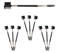 Outanaya 10pcs Pet Grooming Comb Set with Wooden Handle, Small Dog Eye Cleaning Brush and Dog Eyelash Grooming Tool for Cats and Small Pets, Black and Gold Dual-ended under Eye Hair Comb