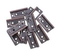 Outanaya 10pcs Thickened Stainless Steel Cabinet Door Hinges Quiet Flat Flush Hinges for Kitchen Cupboard Wardrobe and Rv Furniture Silent Bearing Hardware Antique Red Finish