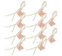 Outanaya 10pcs Wood Triangle Essential Oil Diffuser Caps Perfume Bottle Stoppers Beech Wood Material Natural Light Brown Finish Easy to Open and Close Maintains Freshness Replacement Needs