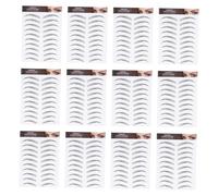 Outanaya 12 Sheets Artificial Eyebrow Stickers Natural-look Transfer Eyebrow Shaping Stickers for Sparse Over-plucked Brows Easy to Use Temporary Fake Decals