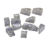 Outanaya 12pcs Grey Resin Micro Landscape Stone Steps Miniature Stairs Ornament for Fairy Garden Dollhouse Tiny Stepping Stones Aquarium Terrarium Decoration