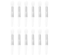 Outanaya 12pcs Silicone Lip Mask Applicator Brush Set Mini Cosmetic Lipstick Brush White Head White Handle with Opp Bag for Makeup and Lip Balm Application