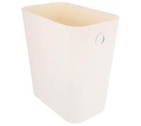 Outanaya 13l Household Garbage Can with No-press Rim, Rectangular Trash Bin for Kitchen, Bathroom, Bedroom Waste Storage, Milk White Compact Rubbish Container for Home Use