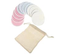 Outanaya 13pcs Bamboo Fiber Makeup Removal Pads with Mesh Bag Reusable Soft Velvet Cleansing Cloths for Daily Face Makeup Lightweight Portable for All Skin Types