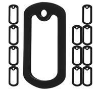 Outanaya 14pcs Silicone Dog Tag Protectors for Pets, Black Noise Reduction Sleeves with Smooth Texture, Small Dog Tag Covers for Quiet Walks and Outdoor Activities