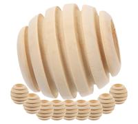 Outanaya 15pcs Beehive Beads Wooden Beehive Bead Decorative Use Fine Workmanship Khaki Color Beautiful Appearance Creative Modeling Design Aquarium Decoration