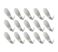 Outanaya 15pcs Simple Adhesive Hooks Stainless Steel J Shape Wall-Mounted Hooks with Super Adhesion Space Saving Design for Home Storage and Office Organization