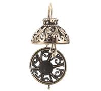 Outanaya 1pcs Brass Fragrance Ball Decorative Diffuser Pendant Vintage Floral Pattern Unique Aroma Holder for Home and Car Essential Oils