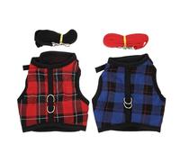 Outanaya 2 Sets Adorable Small Pet Rabbit Harness with Mesh Cloth Vest and Stable Performance, Lightweight Chest Strap Leash for Indoor and Outdoor Use, Creative Design with Beautiful