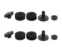 Outanaya 2 Sets Drum Kit Cymbal Maintenance Kit with Standard Hi Hat Clutch, Black Felt Pads, and Wing Nuts for Quick Installation and Protection, for Band Rehearsals and Live Performances