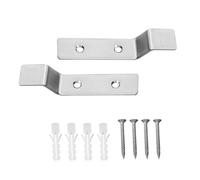 Outanaya 2 Sets Stainless Steel Urinal Bracket with Screws and Plastic Tools, Wall Mounted Toilet Hook for Urinal Installation, Providing Additional Support and Secure Fixing in Bathrooms