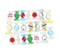 Outanaya 20pcs Mini Glass Candy Ornaments Vintage Handmade Sweet Baubles for Christmas Tree Table Wedding Party Decorations Retro Glass Candy Theme Display