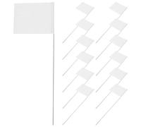 Outanaya 24pcs White Pvc Marker Flags Wire Flags for Marking The Ground with 15 Inch Stainless Steel Stakes for Pet Boundaries Landscaping Reliable Indicators Multifunctional Tool