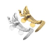 Outanaya 2pcs Alligator Animal Brooch for Men’s Suits, Alloy Sparkly Collar Pin Set, Decorative Vintage Style Lapel Pins for Formal Wear and Banquet Accessories