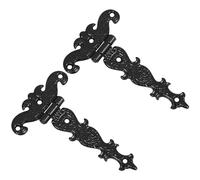 Outanaya 2pcs Antique Hinges Black Zinc Alloy Garage Door Hinges with Detachable Design and Heavy Duty Function for Cabinet Doors Interior Use in Home and Office