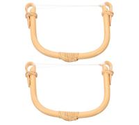 Outanaya 2pcs Bamboo Replacement Teapot Grip Handles U-Shape Design Pot Handle Replacement Suitable for Kung Fu Teapot Accessories in Beige