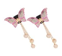 Outanaya 2pcs Butterfly Diffuser Vent Clip Car Air Vent Perfume Clip for Car Interior Stylish Zinc Alloy Rhinestone Design Easy to Use Aromatherapy Accessory for Friends and Family
