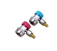 Outanaya 2pcs Car Air Conditioning Quick Coupler Connectors Adapter Kit High to Low Pressure for Auto Ac System Charging and Evacuation Blue Red
