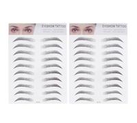 Outanaya 2pcs Dark Brown Eyebrow Stickers Hair-like Eyebrow Transfer Stickers 8.07x5.90x0.07inch Easy to Use No Time Realistic Style for Women Novice People Daily Makeup